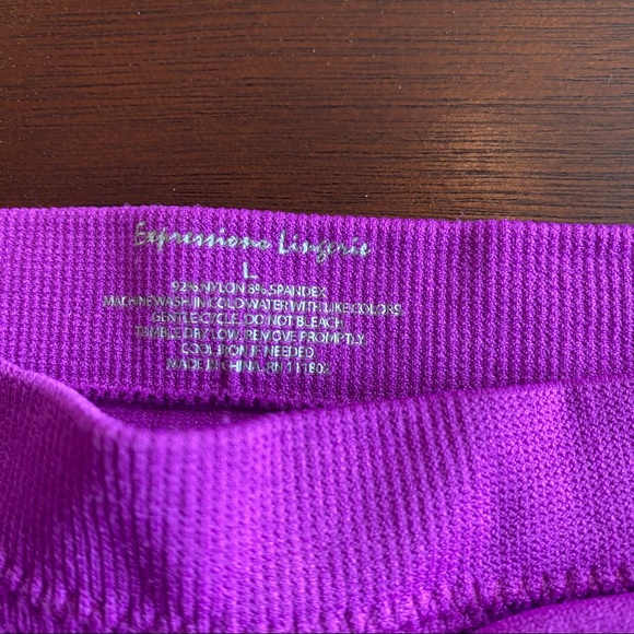 Neon purple strapless bandeau bralette - Picture 2 of 3